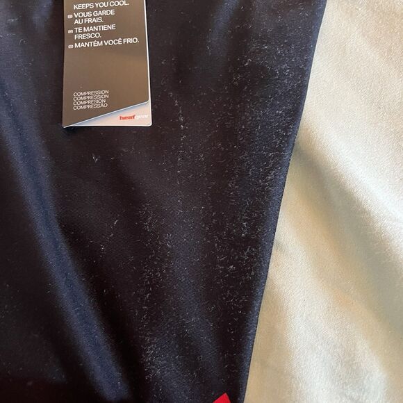 UNDER ARMOUR HEAT GEAR WOMEN'S USA BLACK RED BLUE WORK OUT GYM LEGGINGS S NEW - Picture 3 of 12